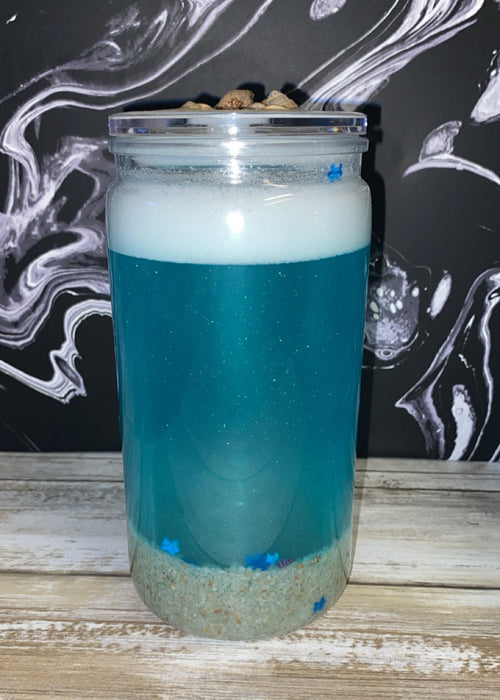 16 oz Beach Pre - Made Cup with Beach Lid