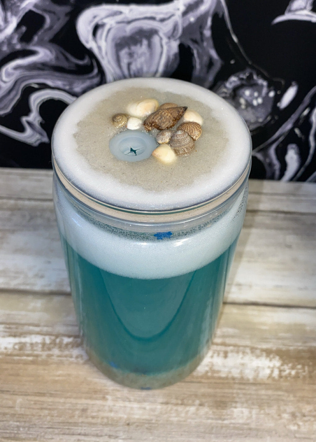 16 oz Beach Pre - Made Cup with Beach Lid